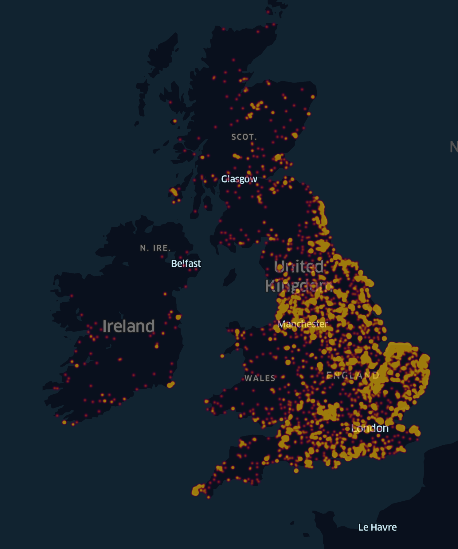 Heat Map showing Barn Owl sightings